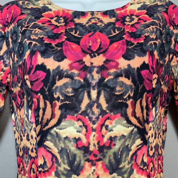 Sam & Lavi Anthropologie Selma Dress Midi Floral Graphic Size XS Peekaboo Back - Picture 10 of 13
